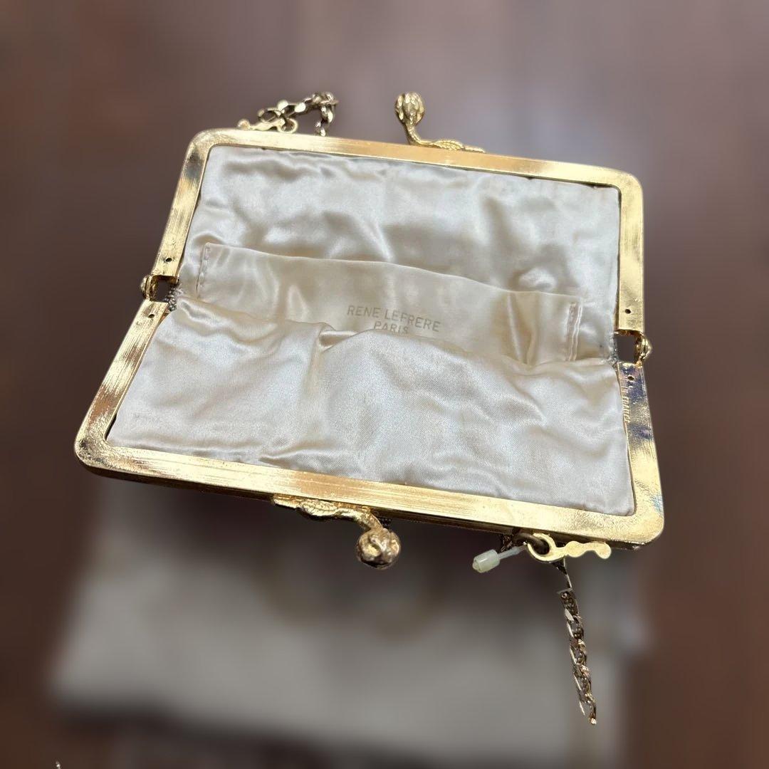 l*a様 RENE LEFREREビーズ刺繍クラッチバッグ