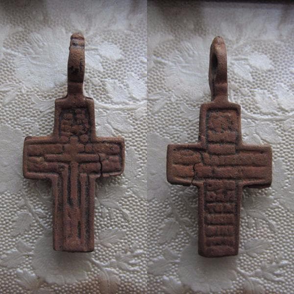 17世紀　ロシアン・クロス　3点セット　19　アンティーク　ブロンズ　ロザリオ