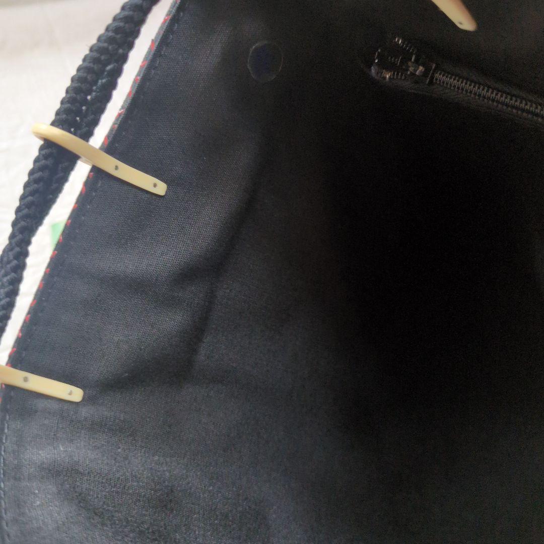 n*i様 甲州印傳和装用バッグ 赤と黒の幾何学模様 巾着