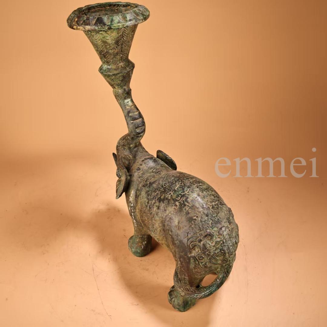中国古美術・珍品旧藏・青銅製象形燭台・油灯・風水開運・ 仏教美術・青銅器・置物