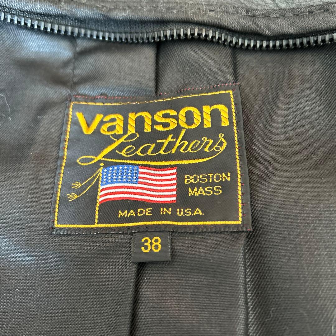 VANSON バンソン モデルB 立ち襟シングルライダースジャケット