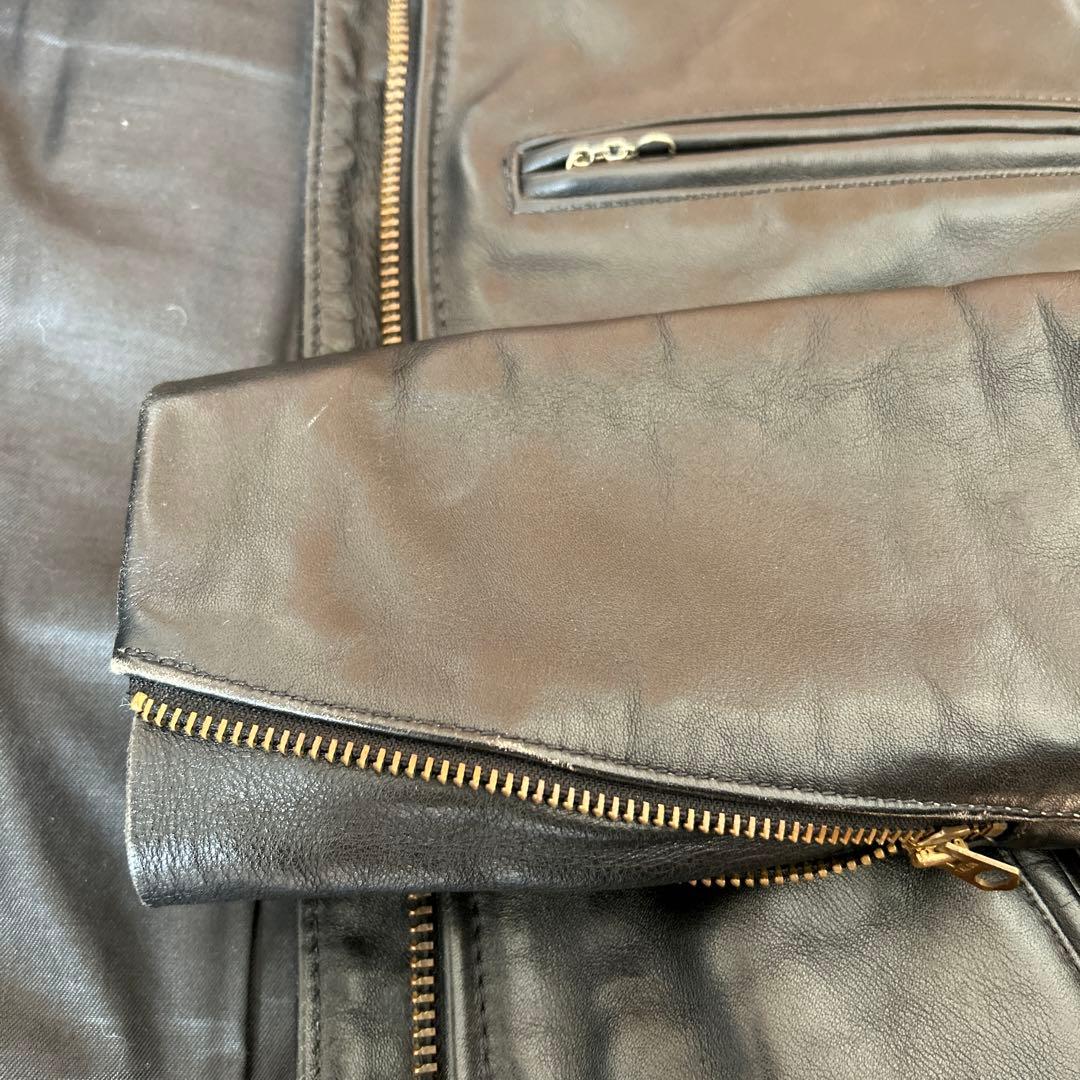 VANSON バンソン モデルB 立ち襟シングルライダースジャケット