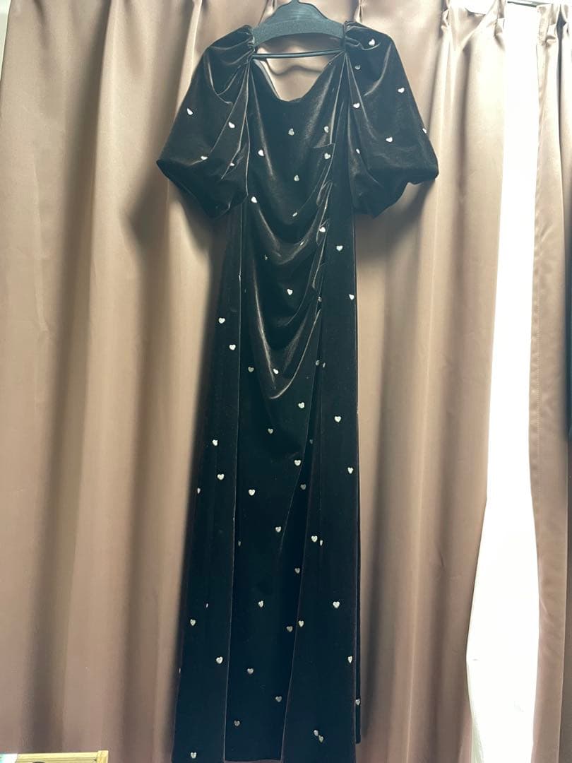 【一度のみ着用】ベロアドレス パーティー オケージョン 参列 ブラウン