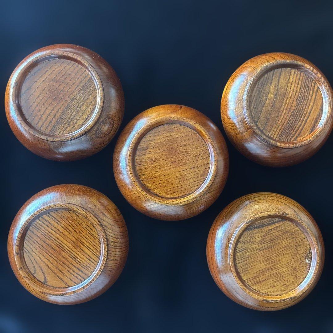 小島雄四郎　螺鈿　欅　小茶托　5枚組　民芸　木箱入　黒田辰秋