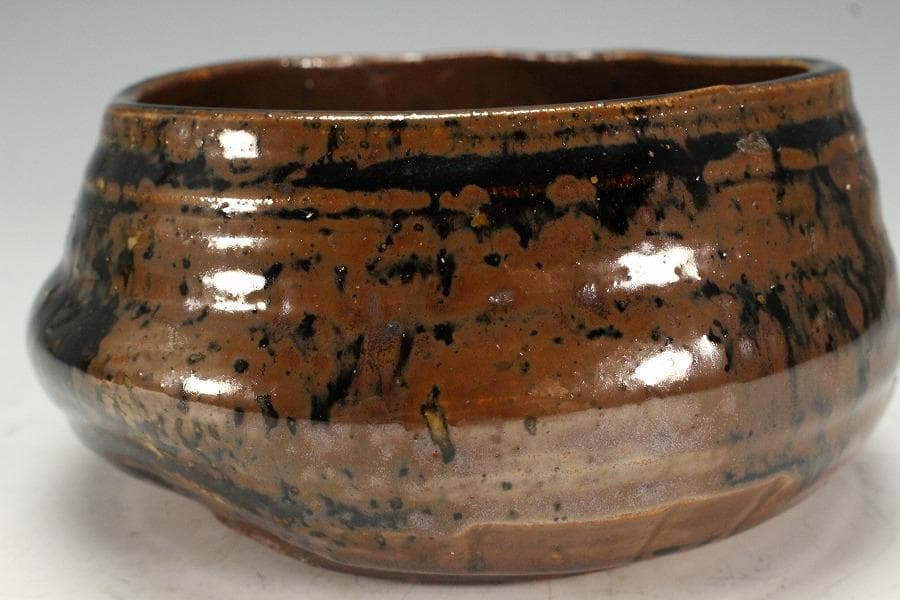 茶道具 古瀬戸 建水 名人 加藤作介造 共箱(K-A363)