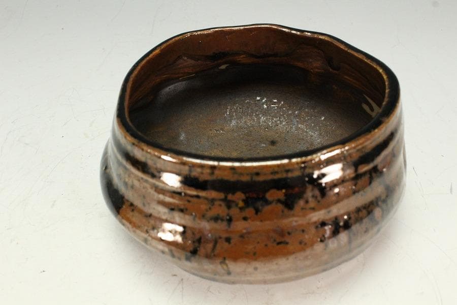 茶道具 古瀬戸 建水 名人 加藤作介造 共箱(K-A363)