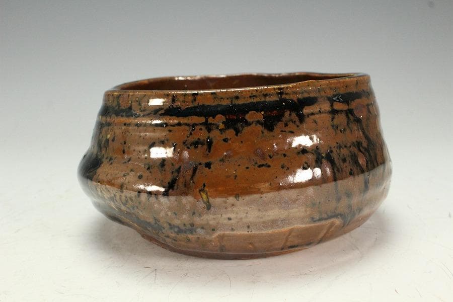 茶道具 古瀬戸 建水 名人 加藤作介造 共箱(K-A363)