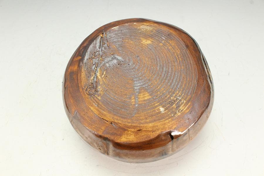 茶道具 古瀬戸 建水 名人 加藤作介造 共箱(K-A363)