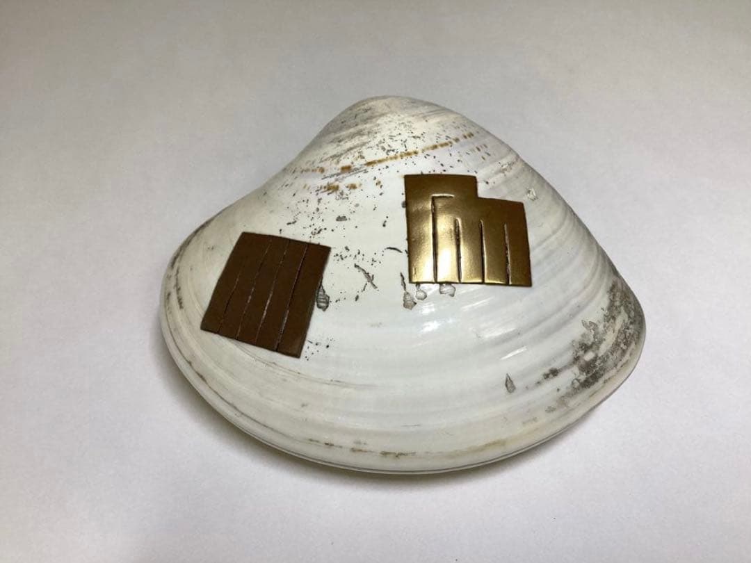 香合 蛤 源氏香 輪島塗 川原秀 木箱入 茶道具 古物品