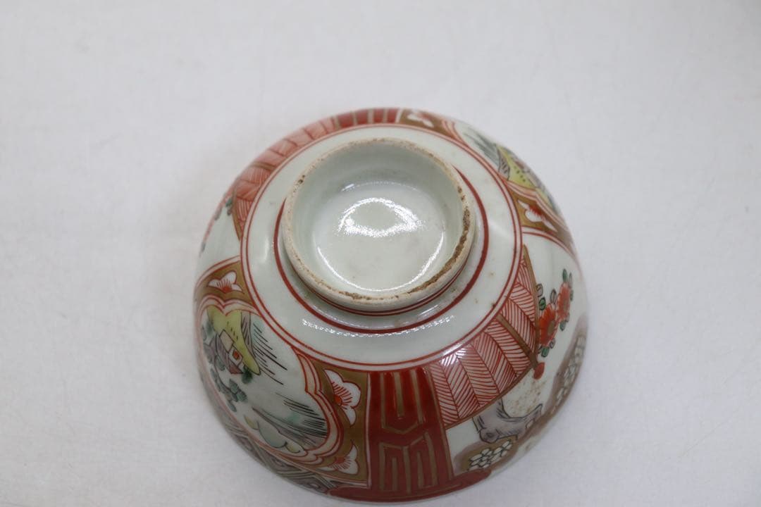 大聖寺手　伊万里色絵蓋茶碗4点　送料込み250929