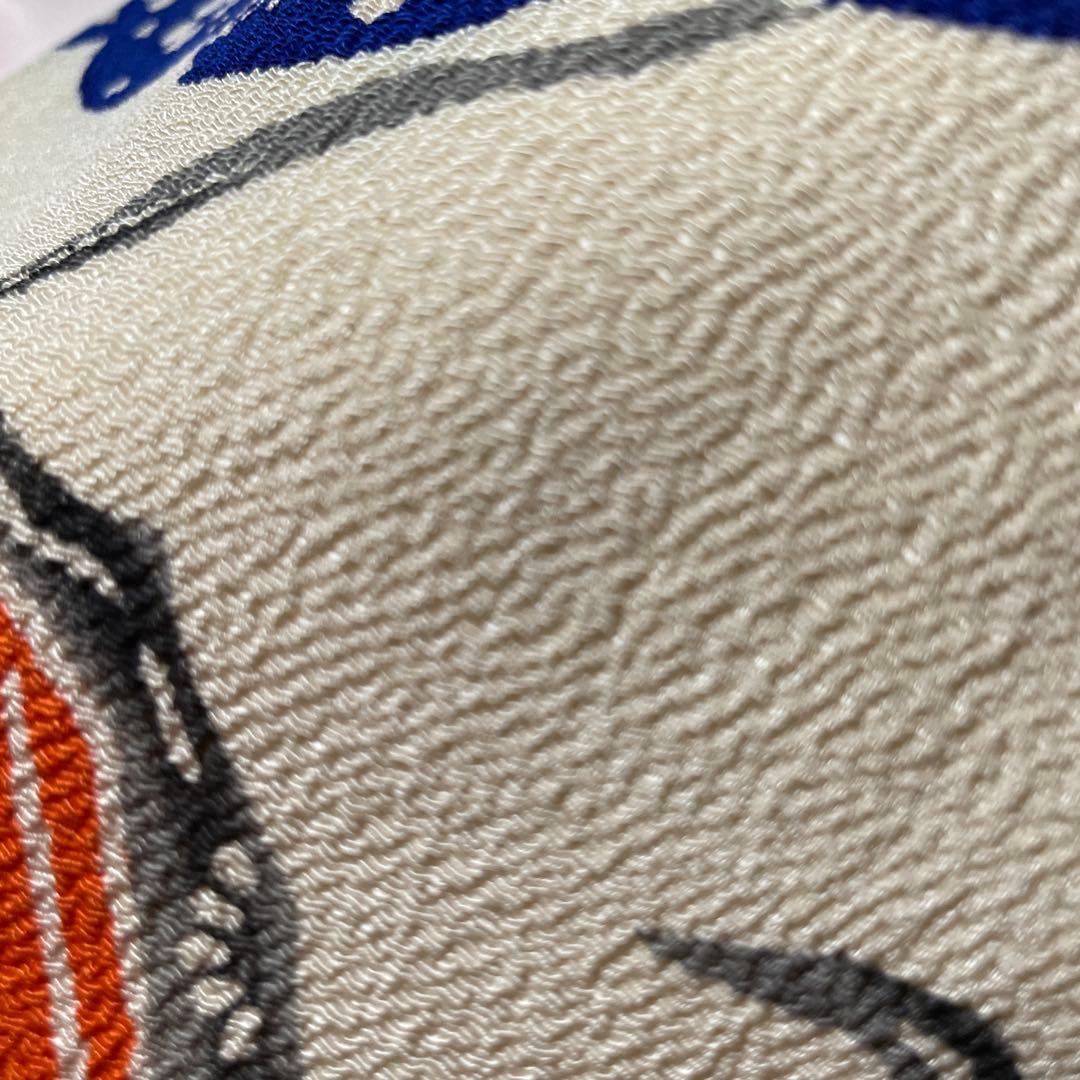 振袖 花柄 紅型　波模様 多色　長襦袢うそつき袖付　身丈約150cm 小柄な方