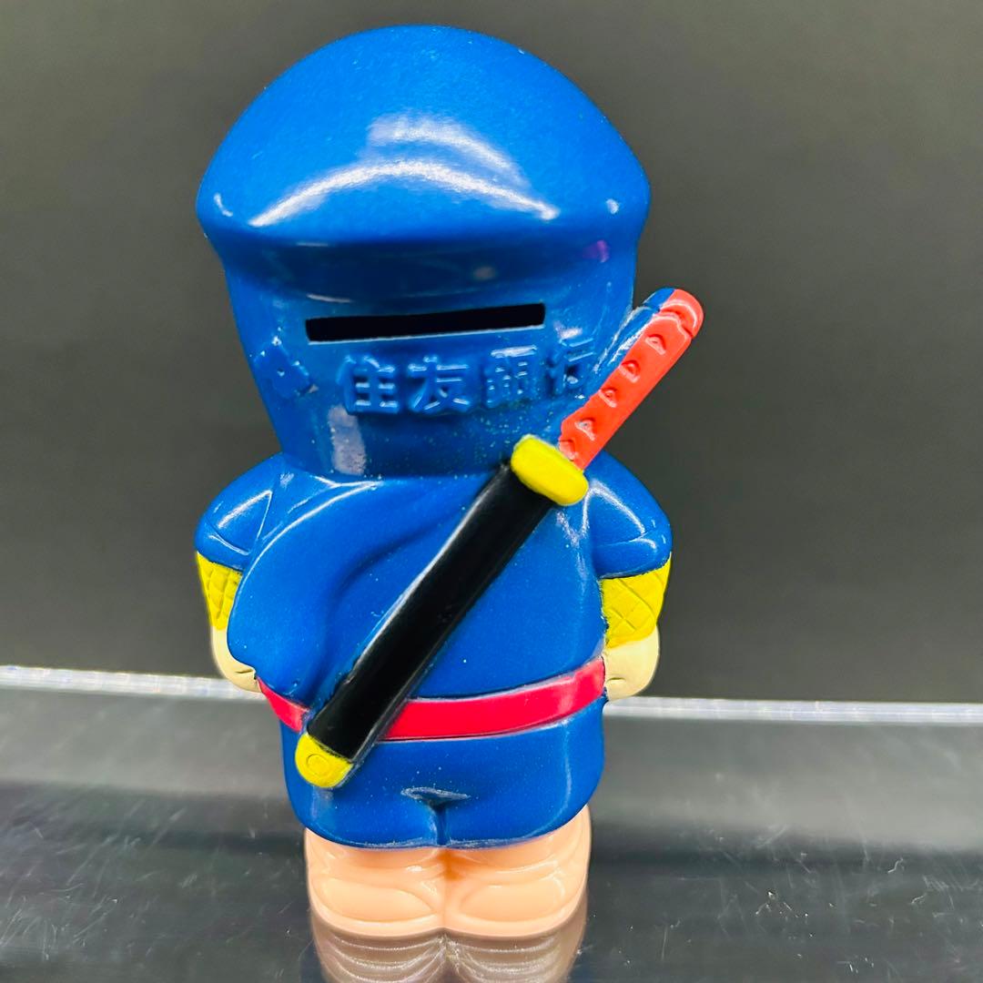 住友銀行貯金箱　忍者ハットリくん　ソフビ　ノベルティグッズ　昭和レトロ レア