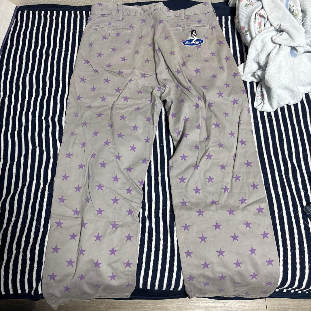 Supreme 星柄 チノパン グレー　チノパン