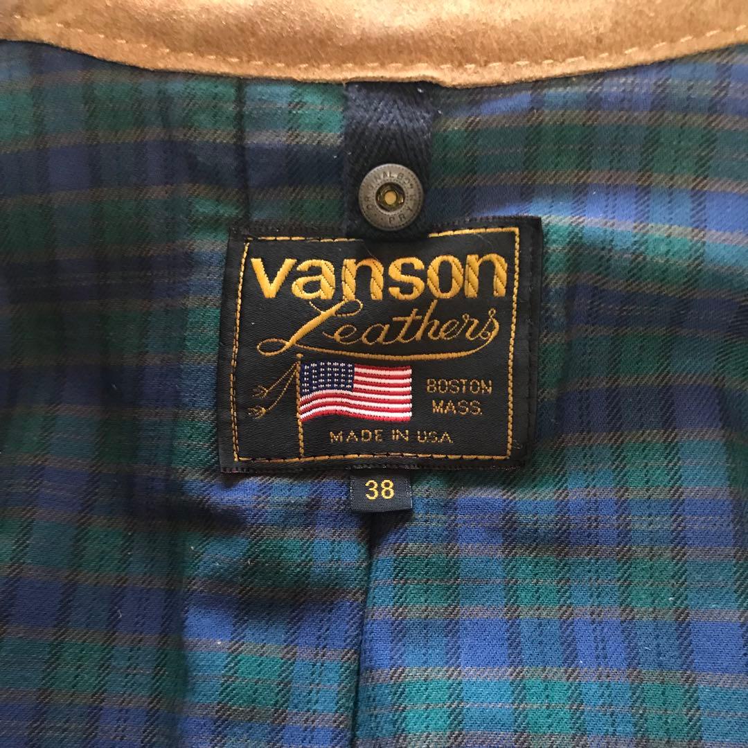 vanson バンソンキャメルスエード ライダースジャケット 38(M)