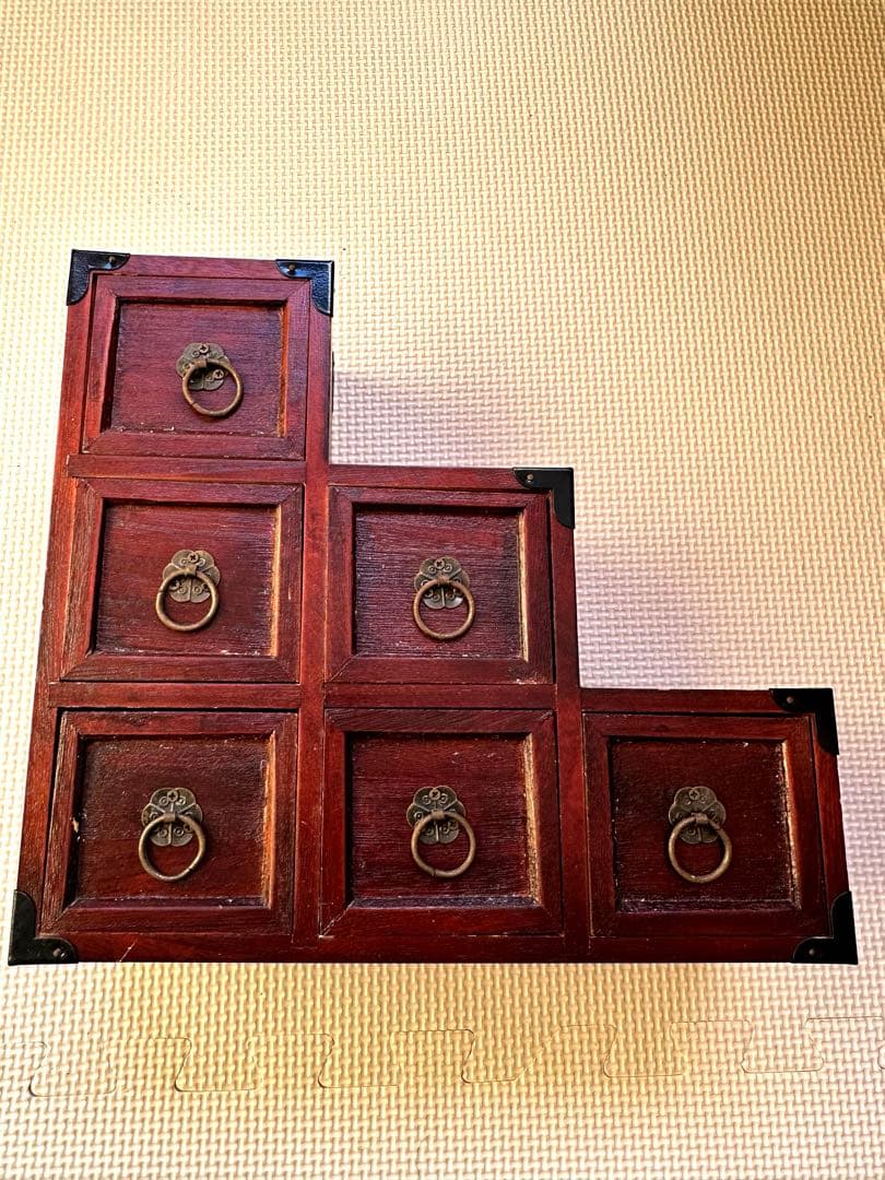 昭和レトロ階段木製棚ミニ小物入れ　インテリア階段箪笥