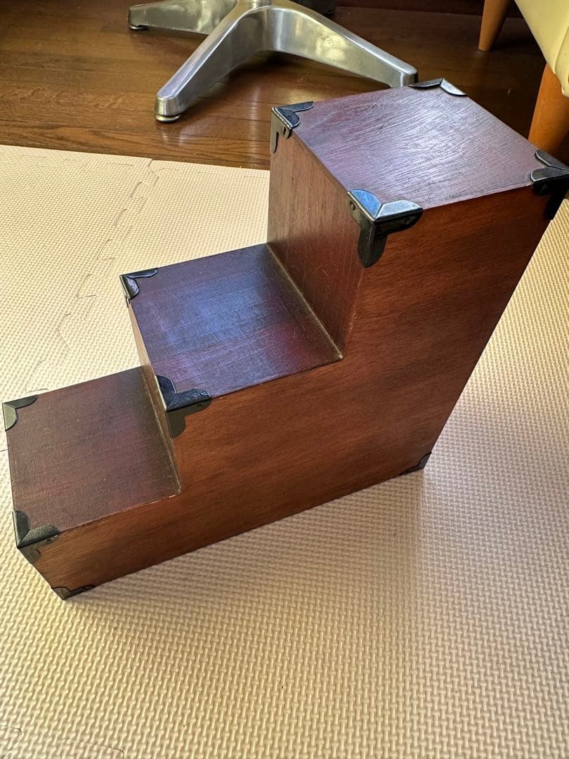 昭和レトロ階段木製棚ミニ小物入れ　インテリア階段箪笥