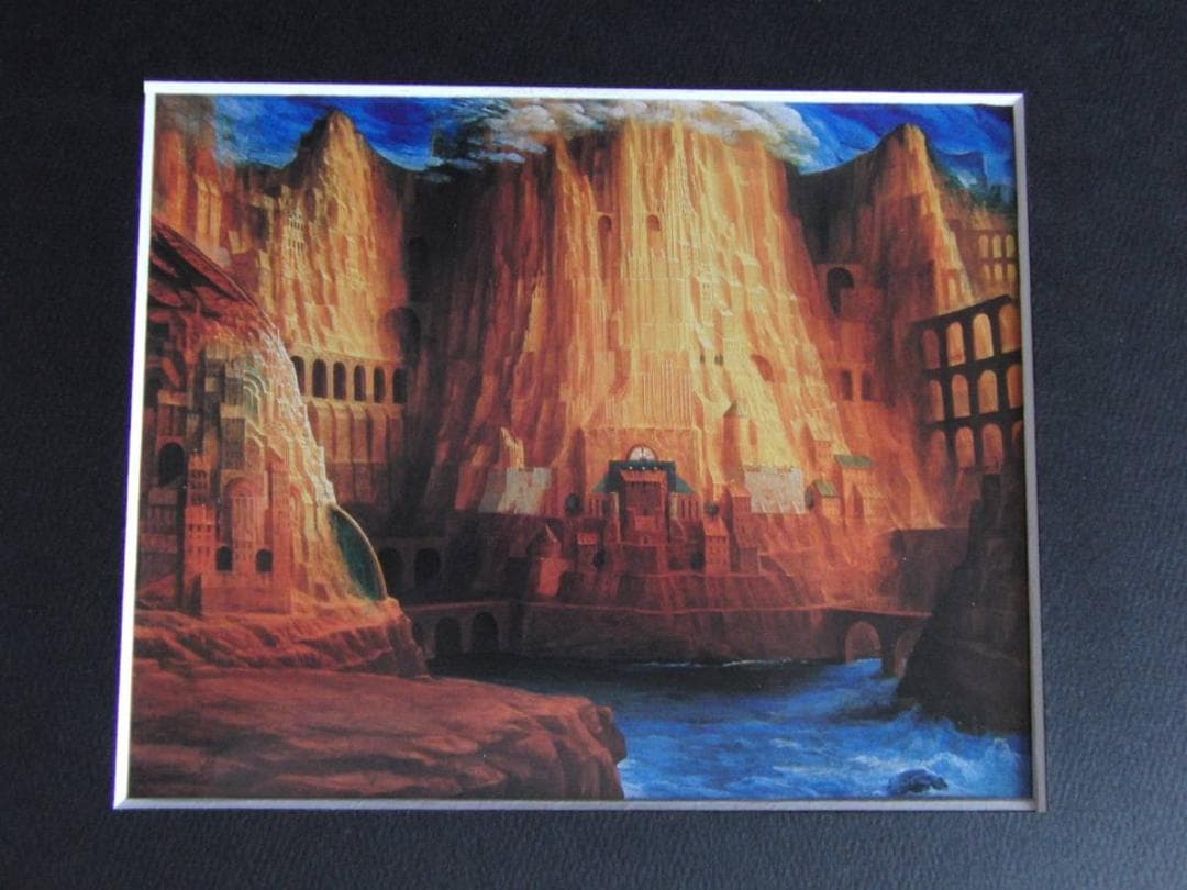 北澤茂夫、【私の街】、希少な額装用画集より、新品額装付、状態良好