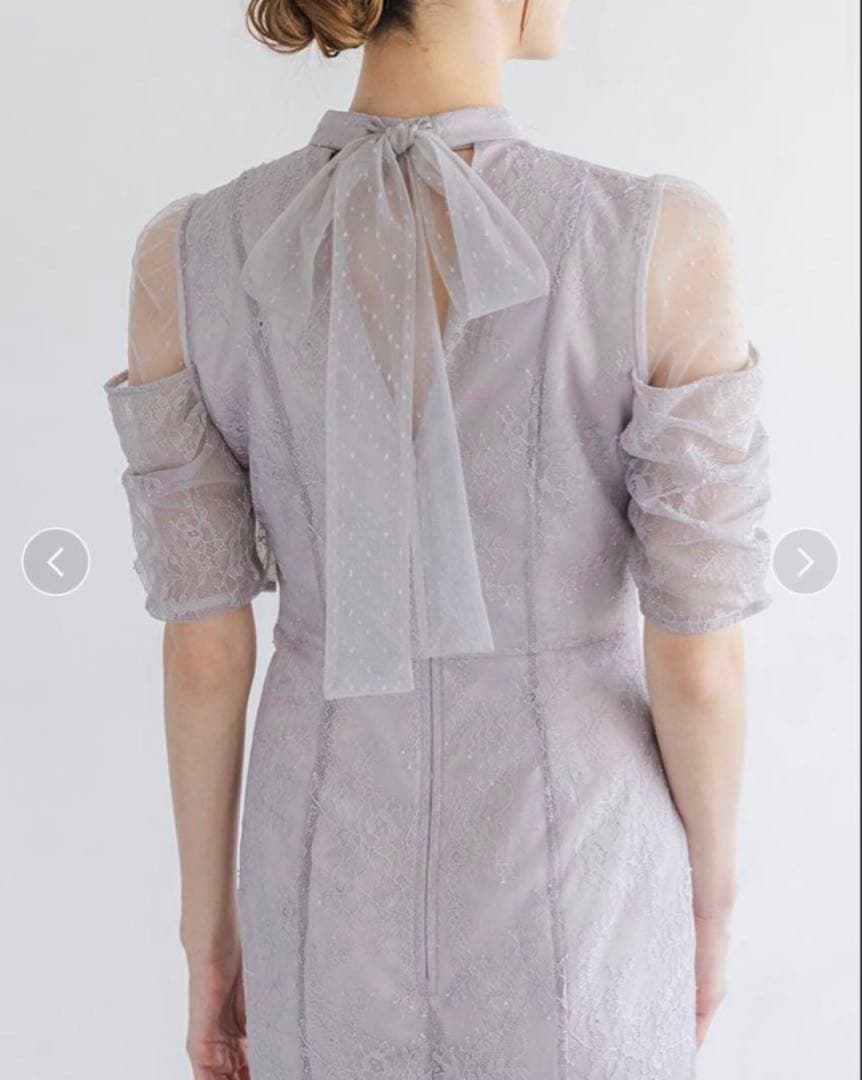 snidel シアーショルダーレースドレス