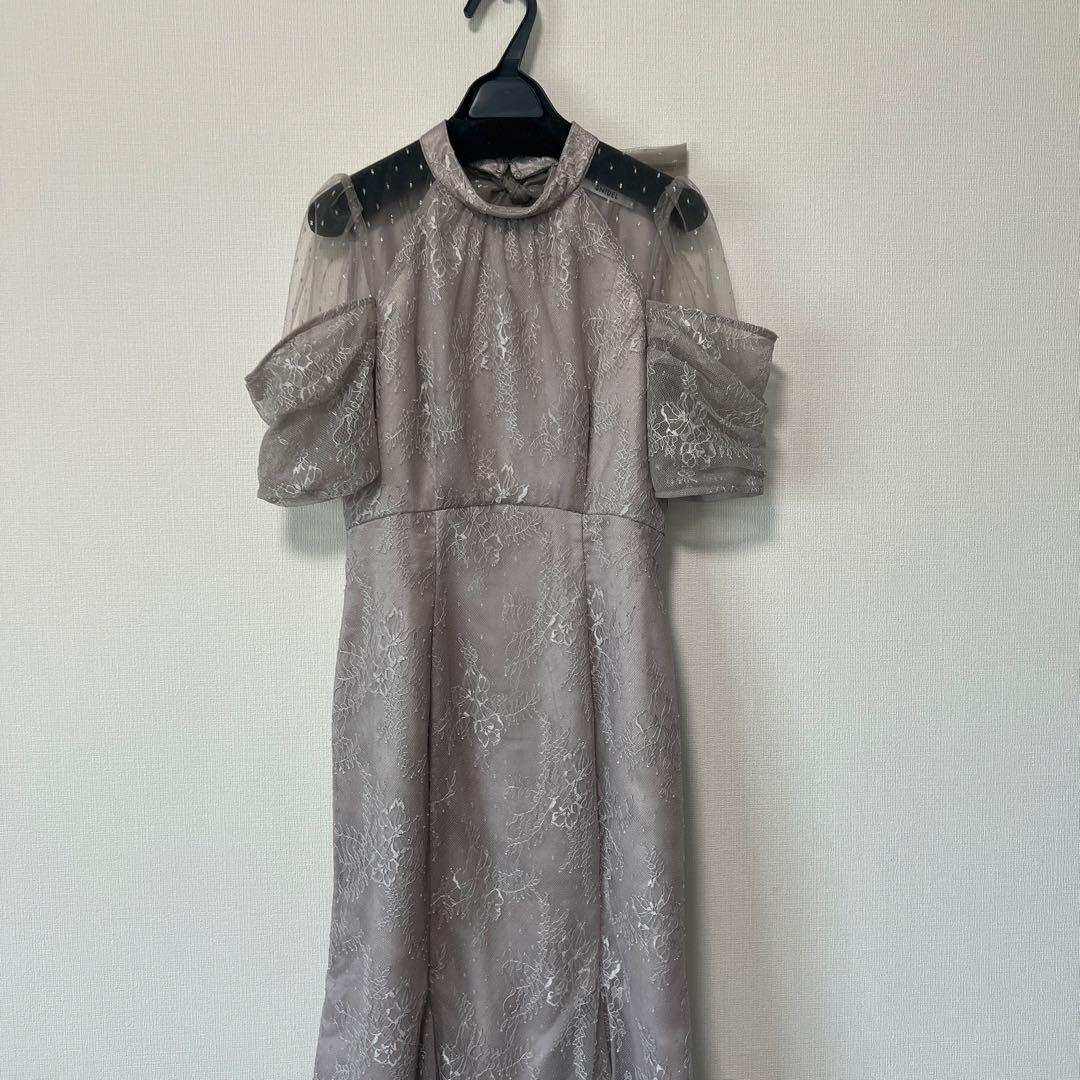 snidel シアーショルダーレースドレス