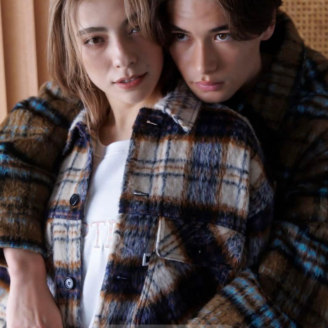 NAPTIME チェック中綿ジャケット Mサイズ アイボリー