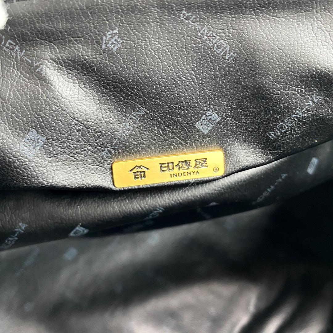 印傳屋 INDEN-YA ベネッセージ 房柄 ハンドバッグ 甲州印伝 鹿革