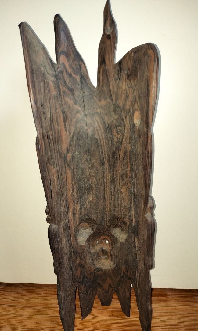 木製彫刻 アートオブジェクト 仮面 アンティーク 王 神