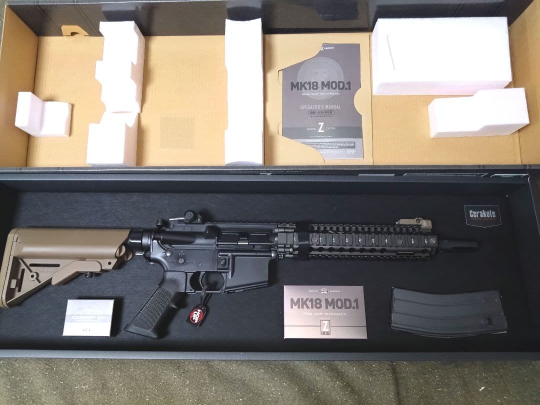 【中古】東京マルイ MK18 MOD.1 GBB マガジン３本付き 付属品あり