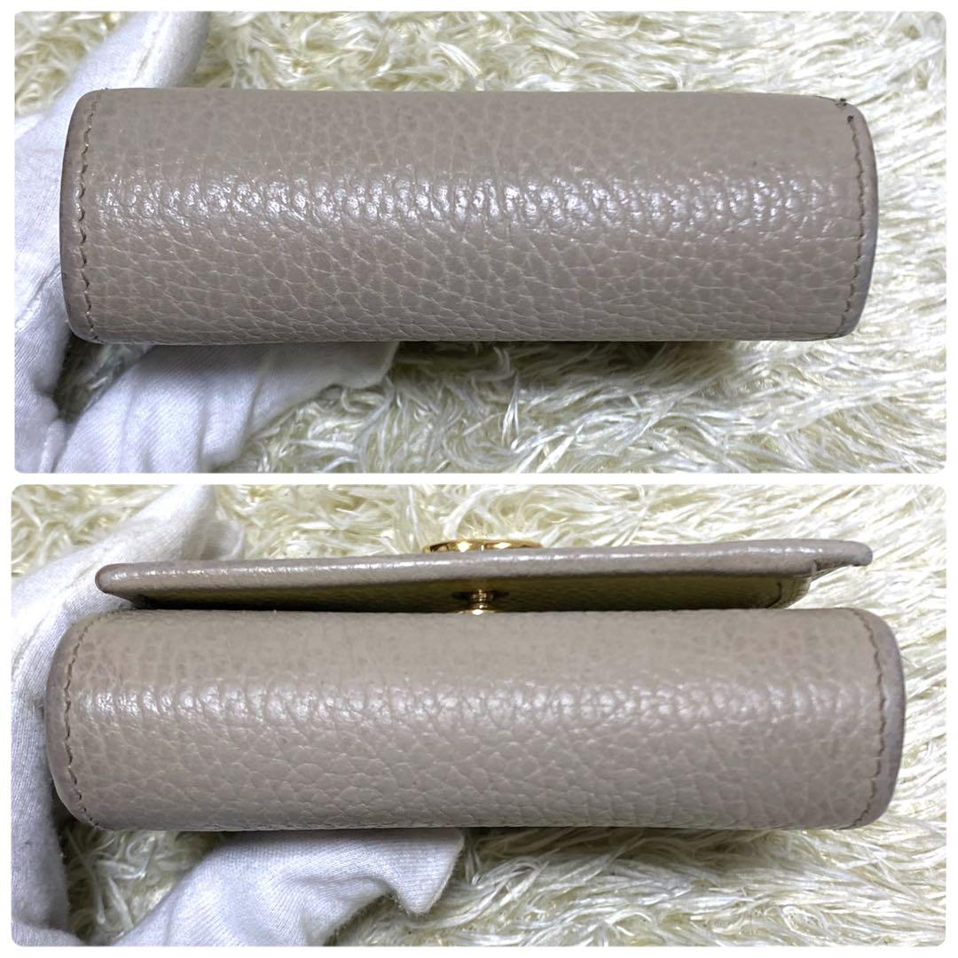 GUCCI グッチ 二つ折り財布 GGマーモント シボ革 バイカラー ウォレット