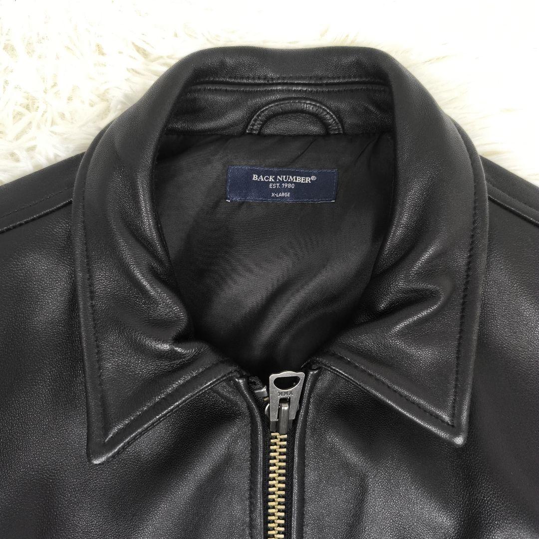 ✨美品✨ バックナンバー シングルライダースジャケット ラムレザー 本革 黒