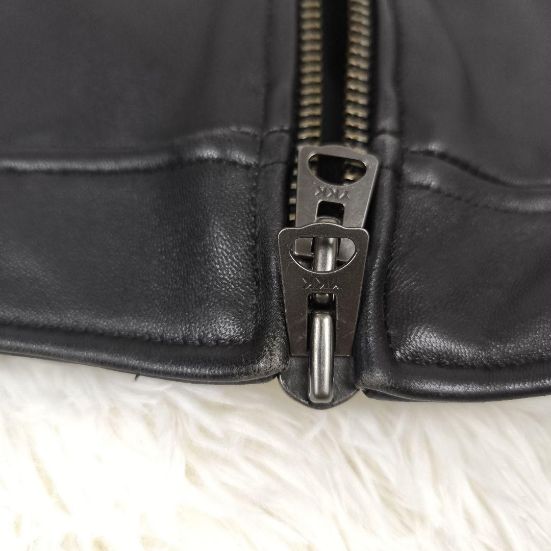 ✨美品✨ バックナンバー シングルライダースジャケット ラムレザー 本革 黒