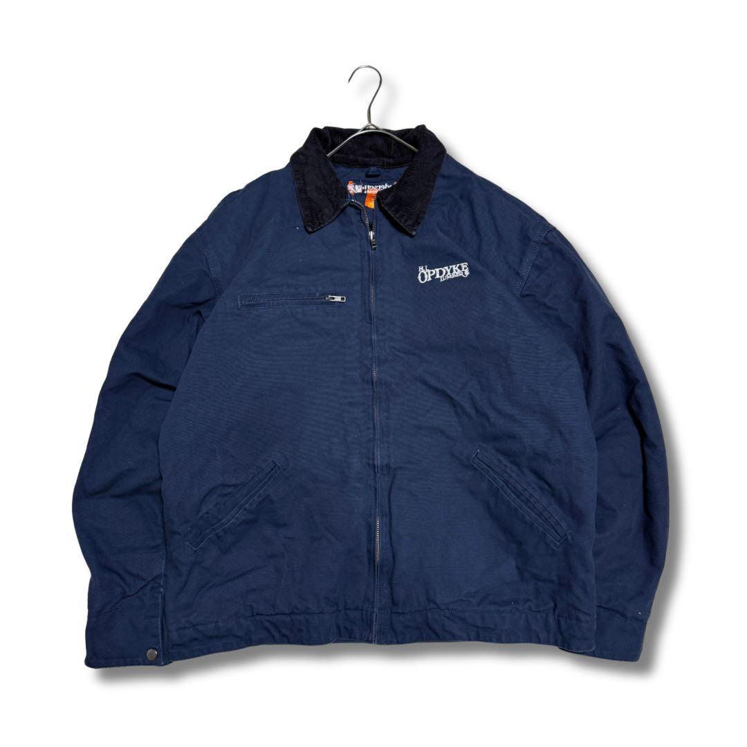 00s 企業ロゴダックジャケット 短丈 フェード デトロイト US古着