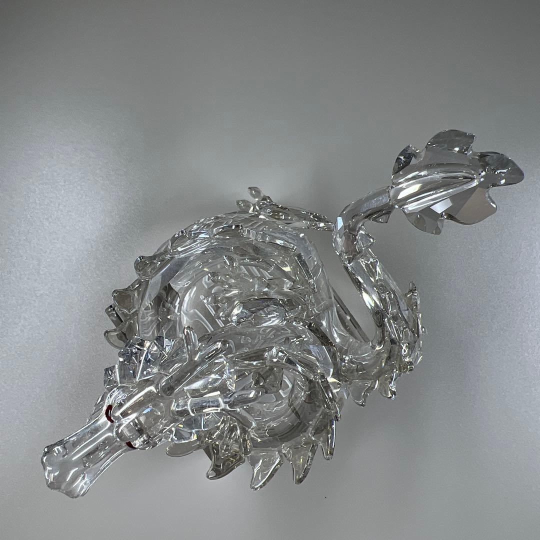 スワロフスキー　ドラゴン置物(金) 共箱　幅約12㎝　東な7-0606☆1F