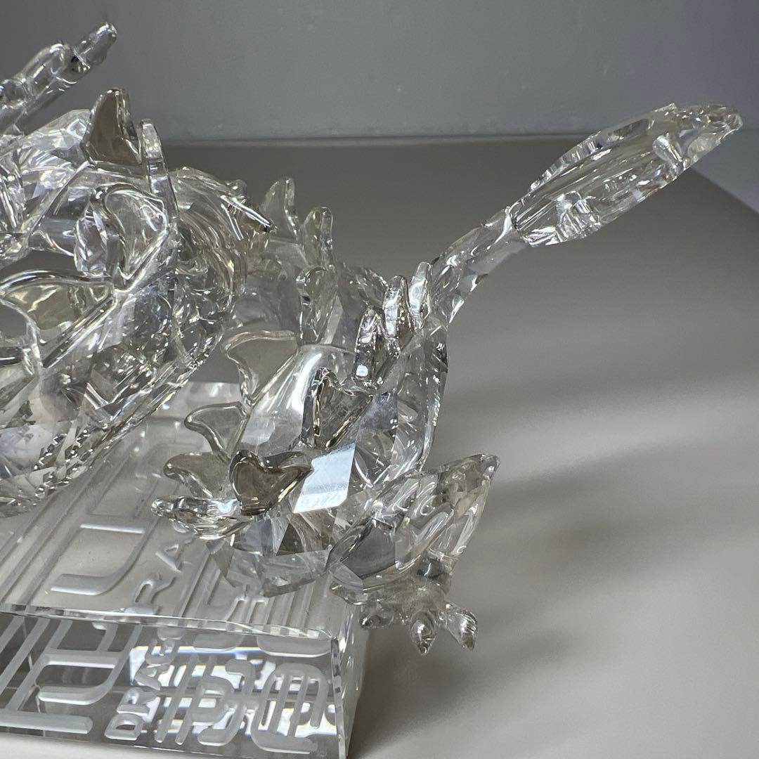 スワロフスキー　ドラゴン置物(金) 共箱　幅約12㎝　東な7-0606☆1F