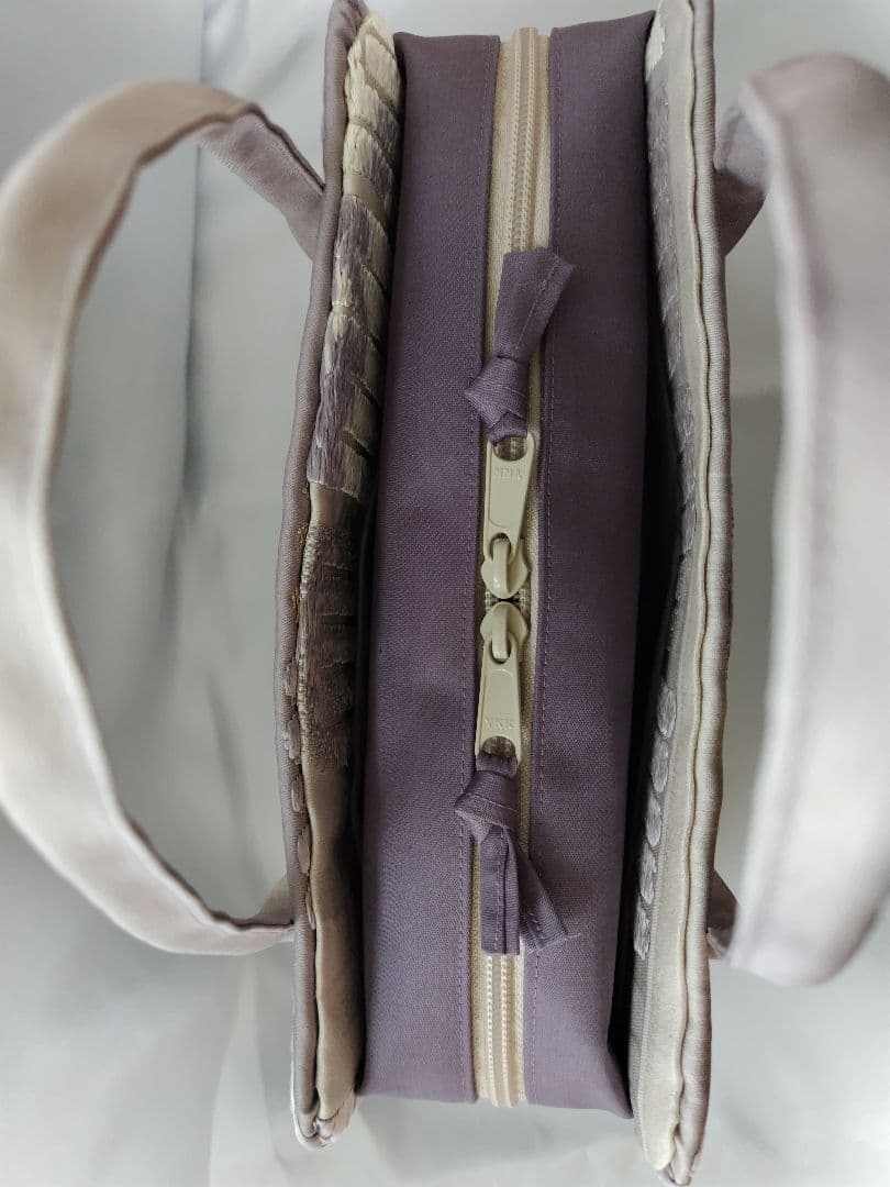 藤色　源氏香　利休バッグ　和装バッグ