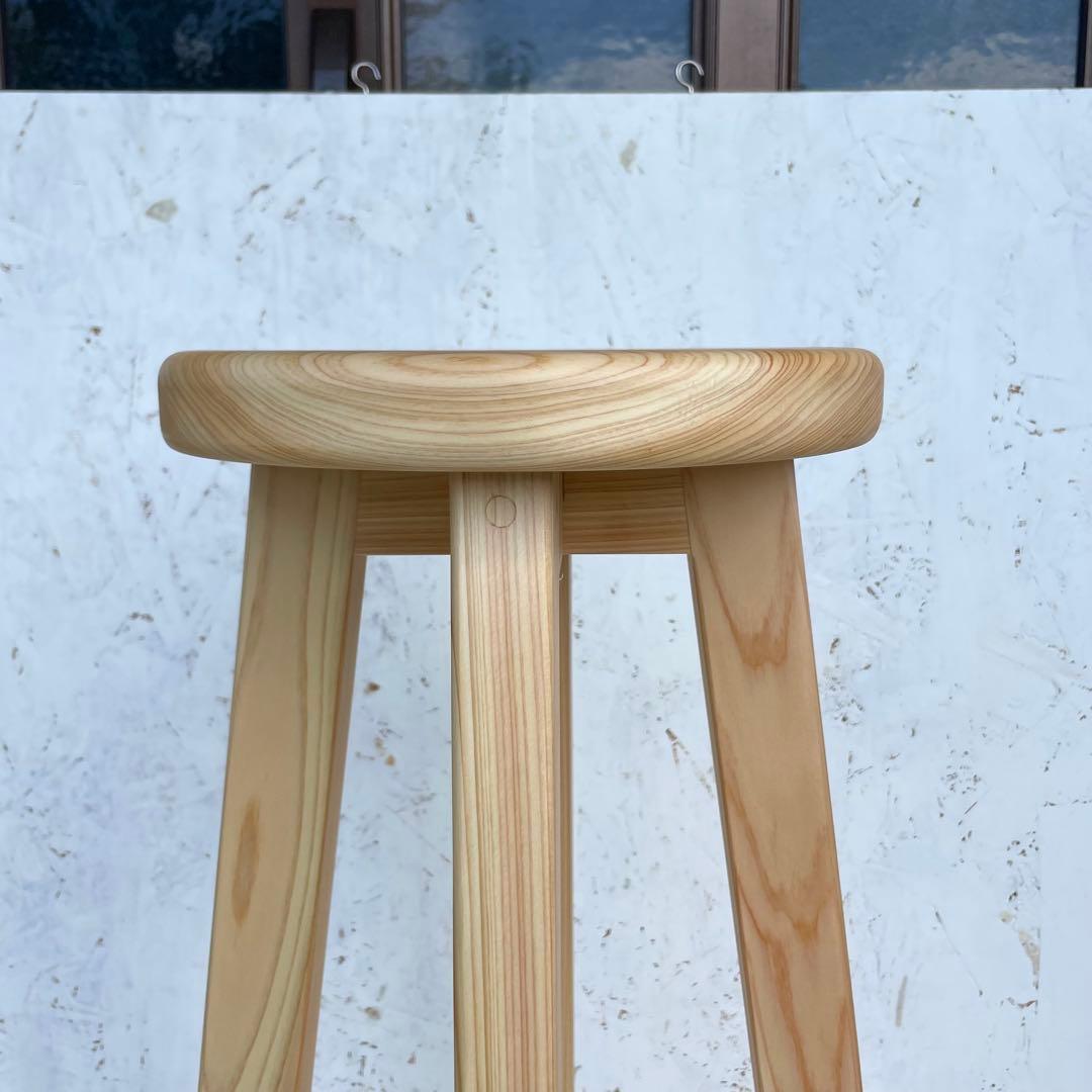 Tatsuya　3脚のうち2脚　国産ひのき　カウンターチェアー　丸椅子
