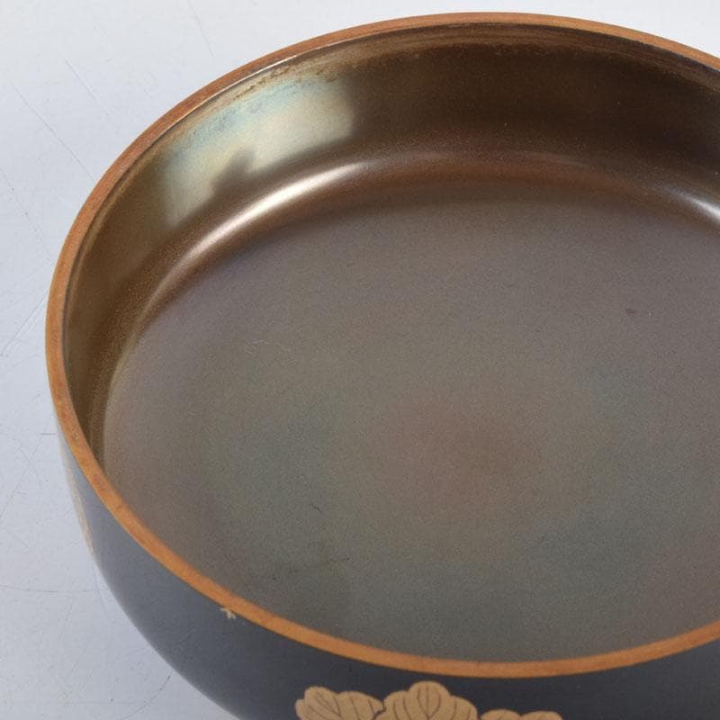 茶道具　北村葵春作　菊桐蒔絵　内銀溜　平棗　共箱　V　8726