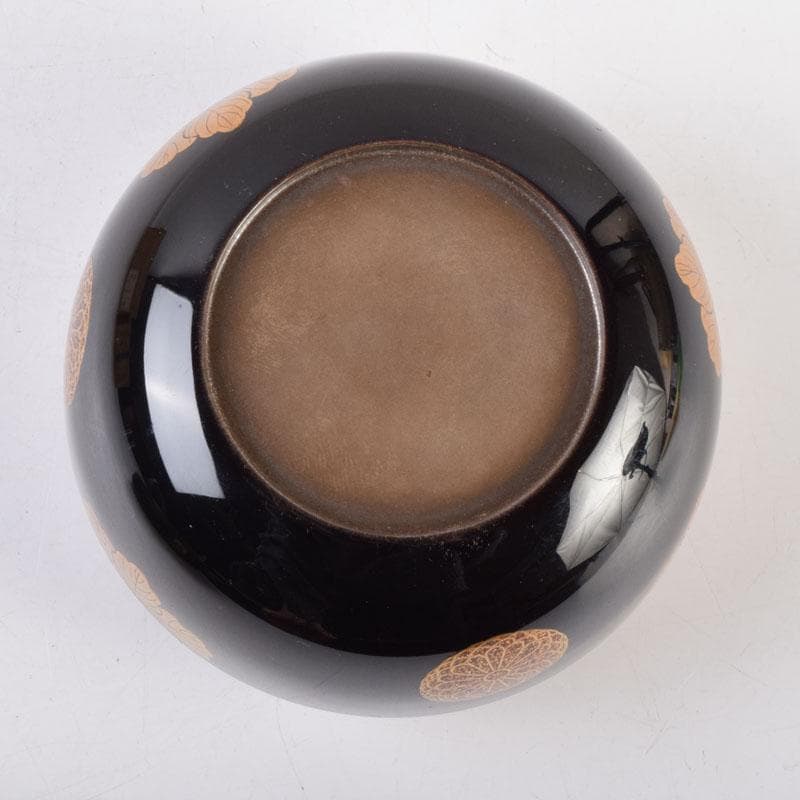 茶道具　北村葵春作　菊桐蒔絵　内銀溜　平棗　共箱　V　8726