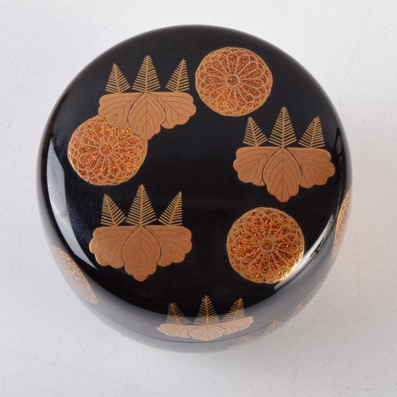 茶道具　北村葵春作　菊桐蒔絵　内銀溜　平棗　共箱　V　8726