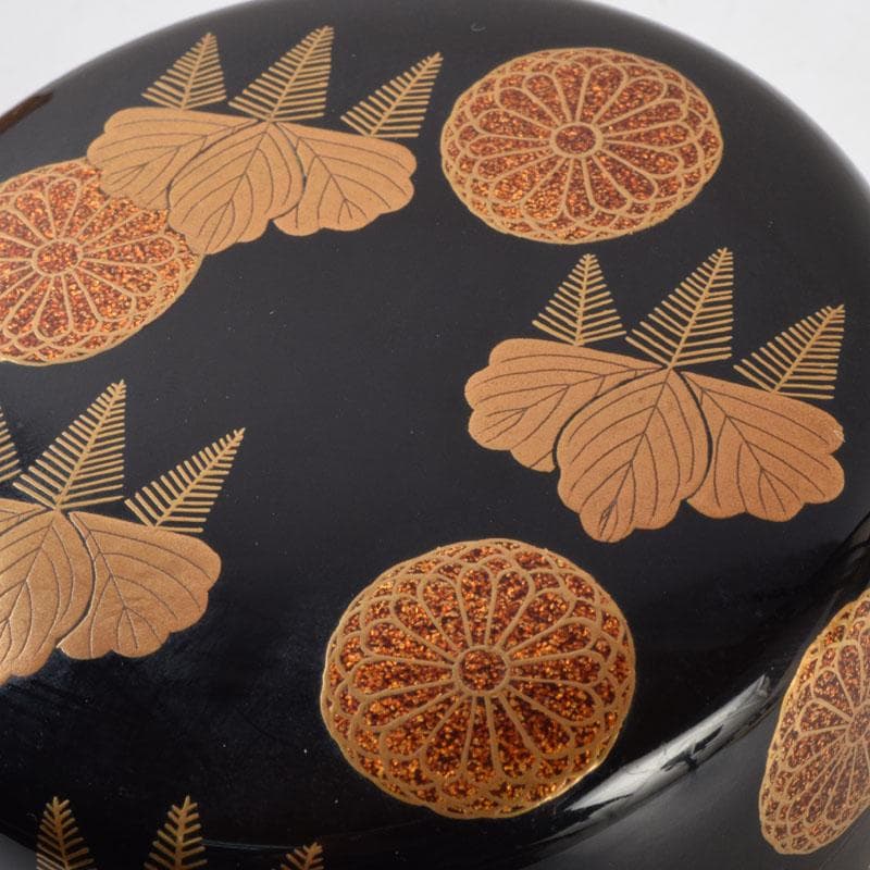 茶道具　北村葵春作　菊桐蒔絵　内銀溜　平棗　共箱　V　8726