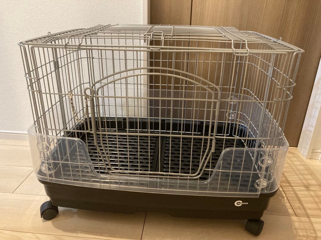 【マルカン クリアケージ Sサイズ 】ウサギ　チンチラ　フェレット　キャスター付