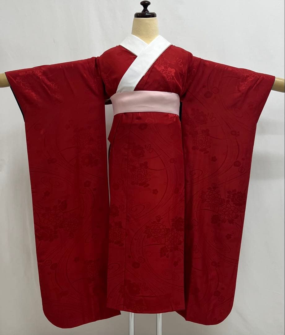 振り袖　フルセット　別誂長襦袢　成人式　金彩加工　刺繍入り　振り柄有り678