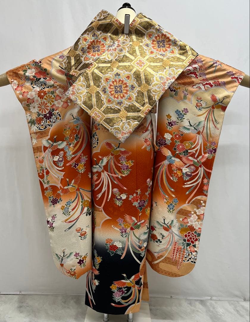 振り袖　フルセット　別誂長襦袢　成人式　金彩加工　刺繍入り　振り柄有り678