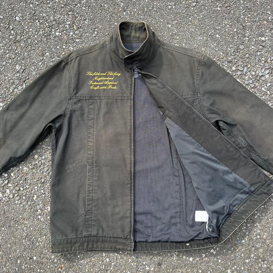 フェード ネイバーフッド レタリング刺繍 スウィングトップ コットンジャケット