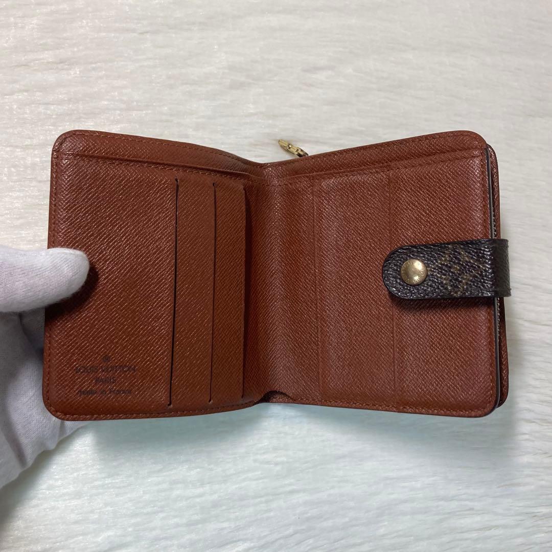 週末限定価格　Louis ヴィトン　コンパクト　チャック　モノグラム　茶　財布