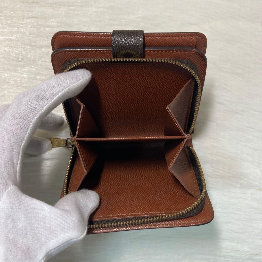 週末限定価格　Louis ヴィトン　コンパクト　チャック　モノグラム　茶　財布