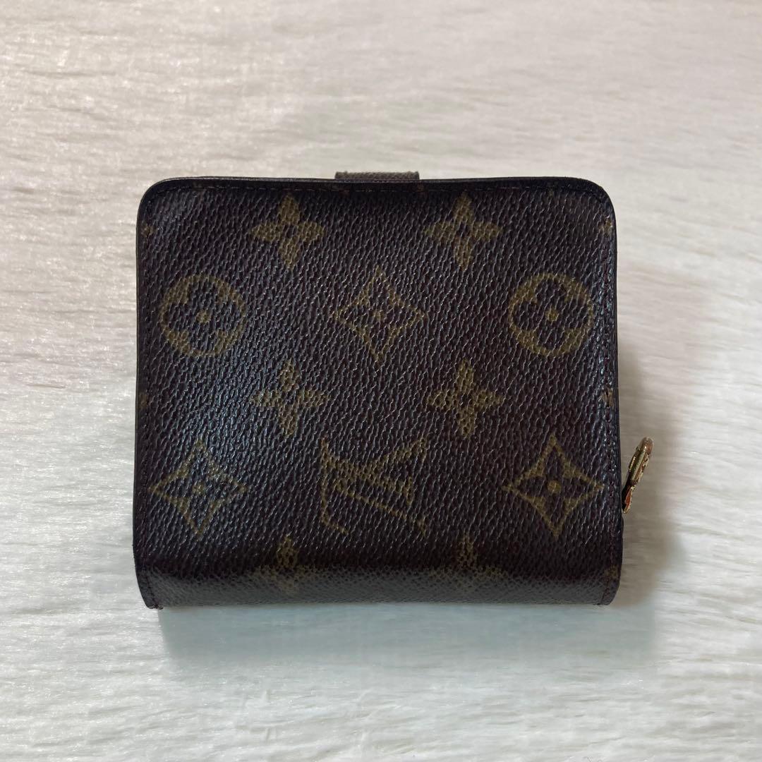 週末限定価格　Louis ヴィトン　コンパクト　チャック　モノグラム　茶　財布