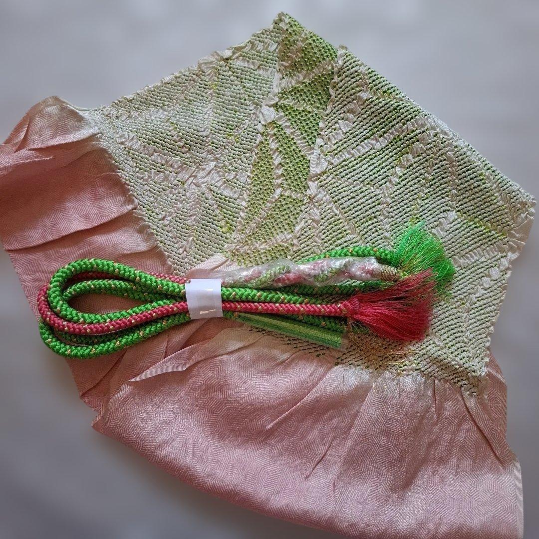 【K754】時短！ニ部式 作り帯 飾り結び 振袖⋅舞台⋅舞踊などに 　正絹