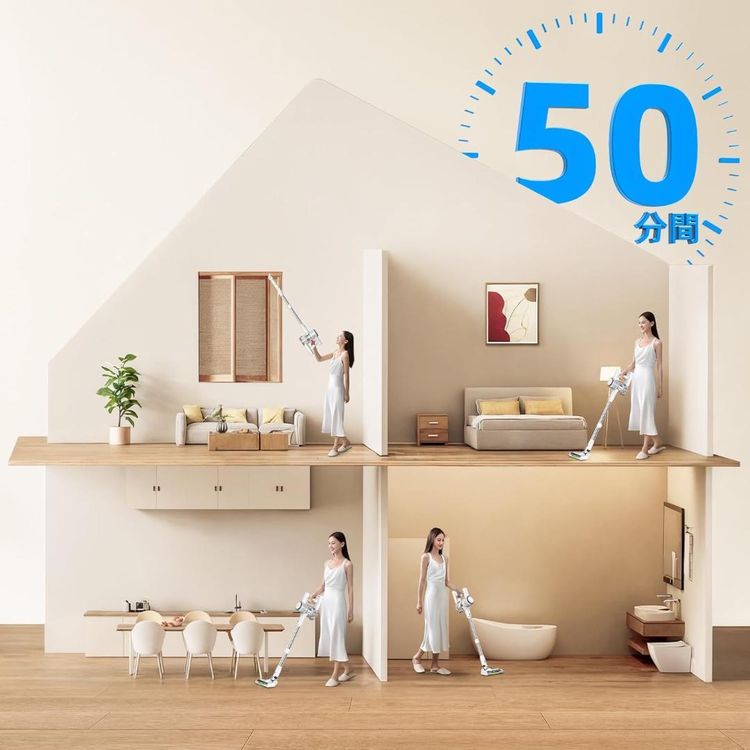 【新品未使用】コードレス掃除機　65Kpa超強力吸引＆50分連続稼働