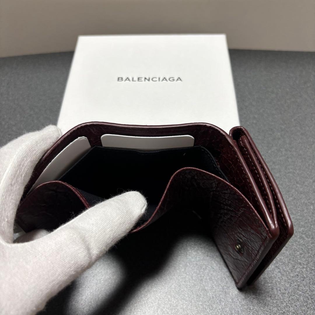 BALENCIAGA バーガンディ 三つ折り財布