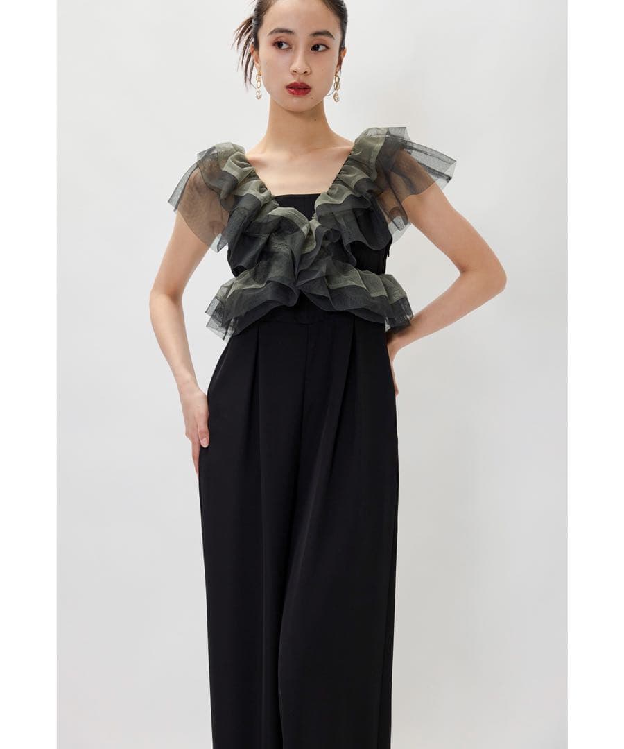 【新品】フリルオールインワンパンツ 2点セットボレロ パンツドレス 結婚式